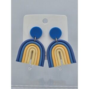 Women Girls Boho Rainbow Summer Colorful Polymer Clay Dangle Earrings Set